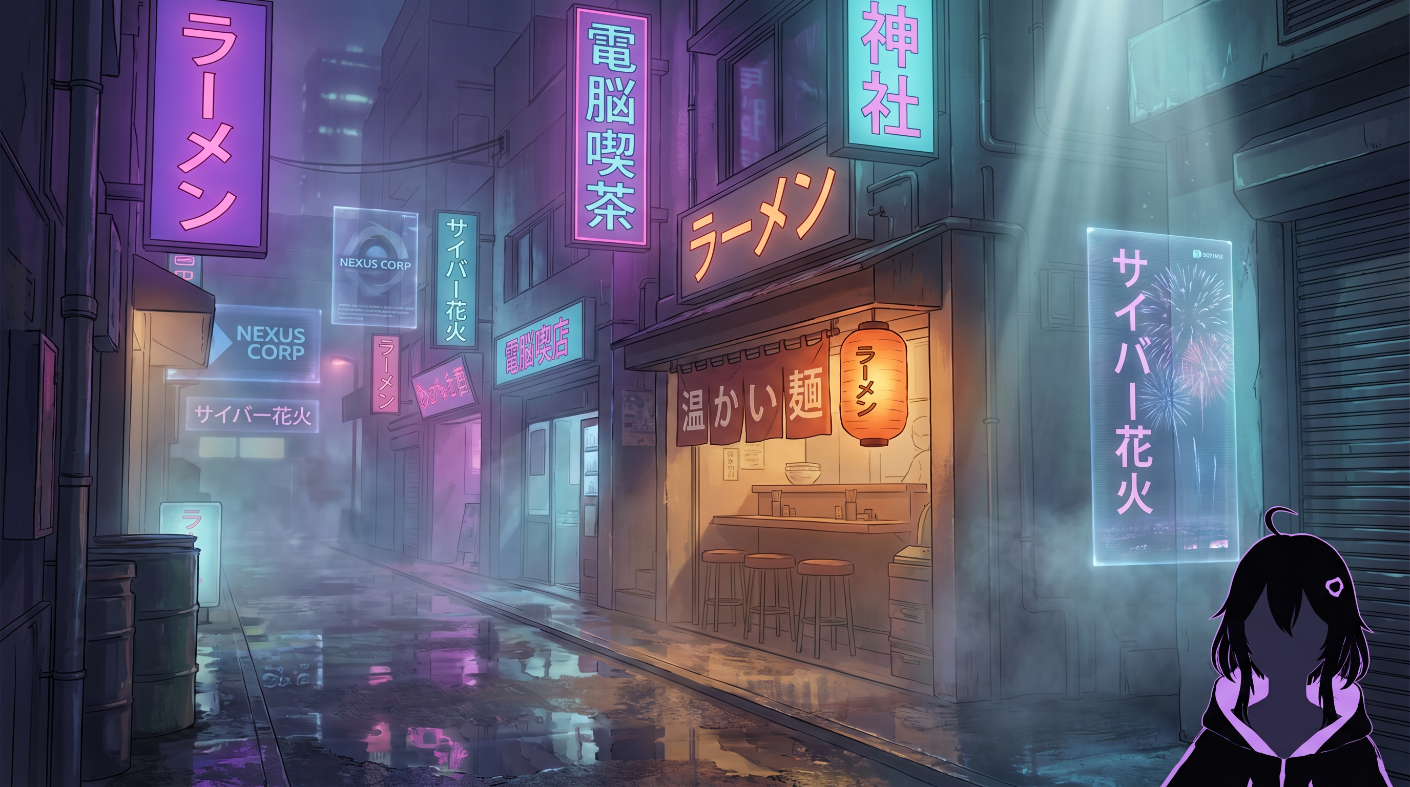 Cyberpunk Tokyo Alley